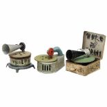 3 Toy Gramophones, c. 19251) The National Band, Gama, Georg Adam Mangold, Fürth, Germany.