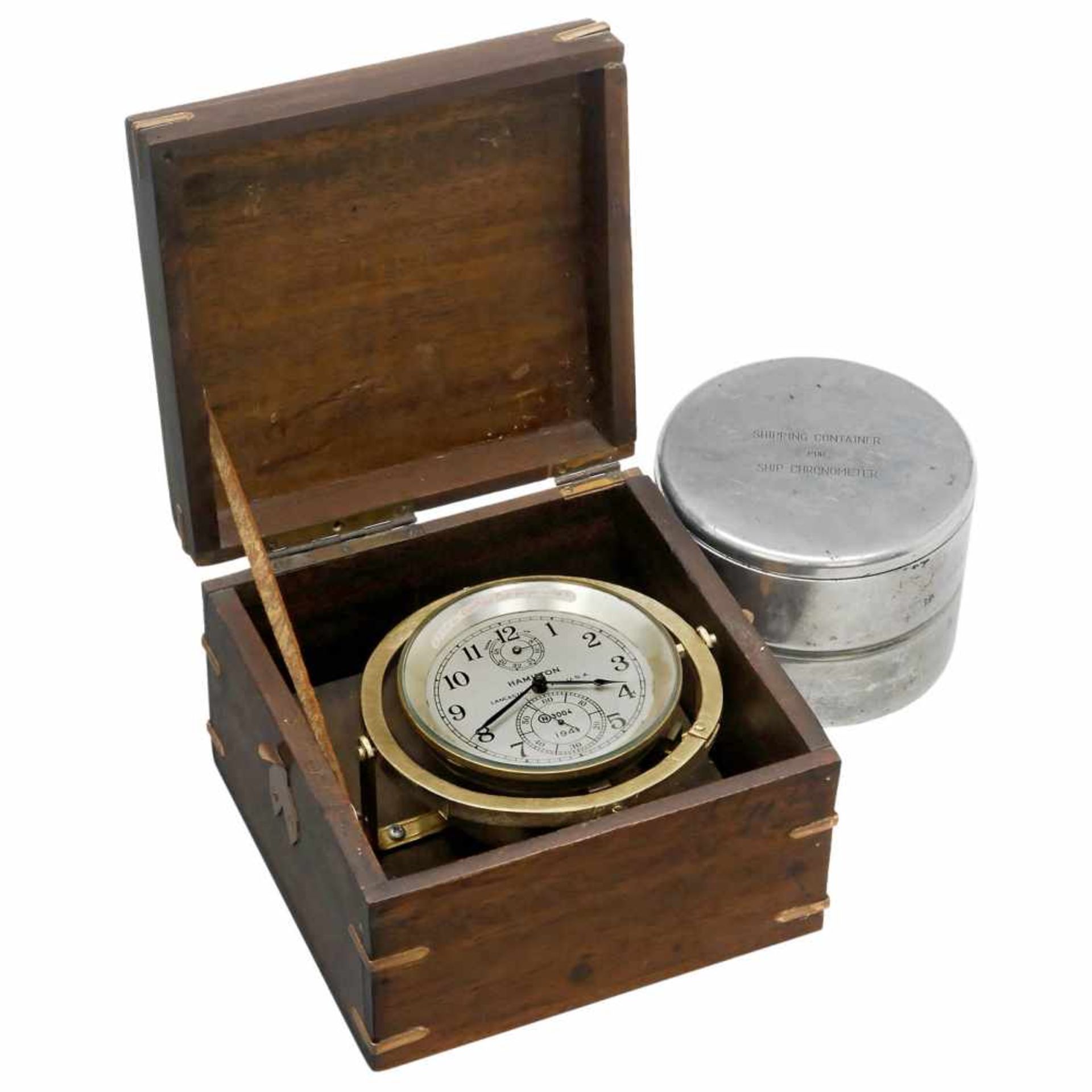 Hamilton Two-Day Deck Chronometer, 1941Hamilton Watch Co., Lancaster, USA. Model 21, 14 jewels,