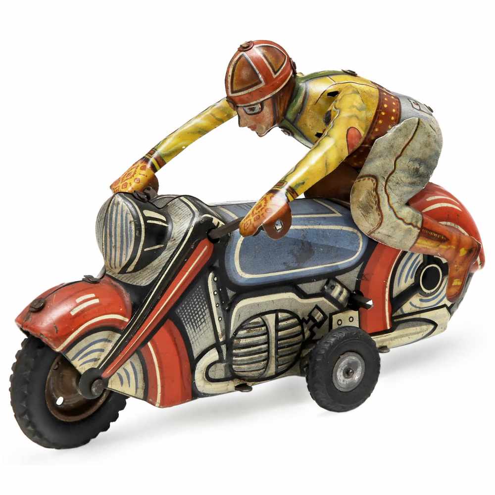 Motorcycle Acrobat by Göso, c. 1950Christian Götz & Sohn, Fürth, Germany. Lithographed tin, - Image 2 of 2