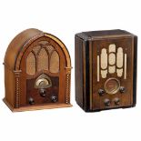 3 American Radios1) Atwater-Kent model 82, table cathedral-type, 7 tubes (missing 247 tube),