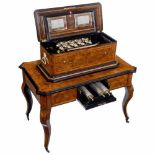 Interchangeable Musical Box with Bells by C. Paillard & Cie., c. 1880No. 2366, with four nickel-