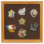 7 Cologne Carnival Medals with Gramophone Motifs7 various medals, in glazed frame, 17 ¾ x 17 ¾ in.