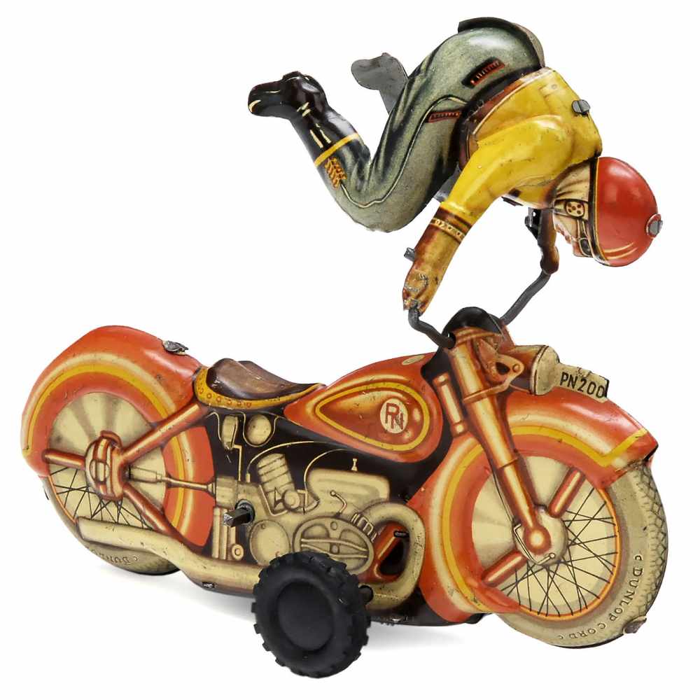 Motorcycle Acrobat by Niedermeier, c. 1955No. PN 200, Philip Niedermeier, Nuremberg. Lithographed