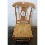 A matched set of four Canadian kitchen chairs (two with rush seat)