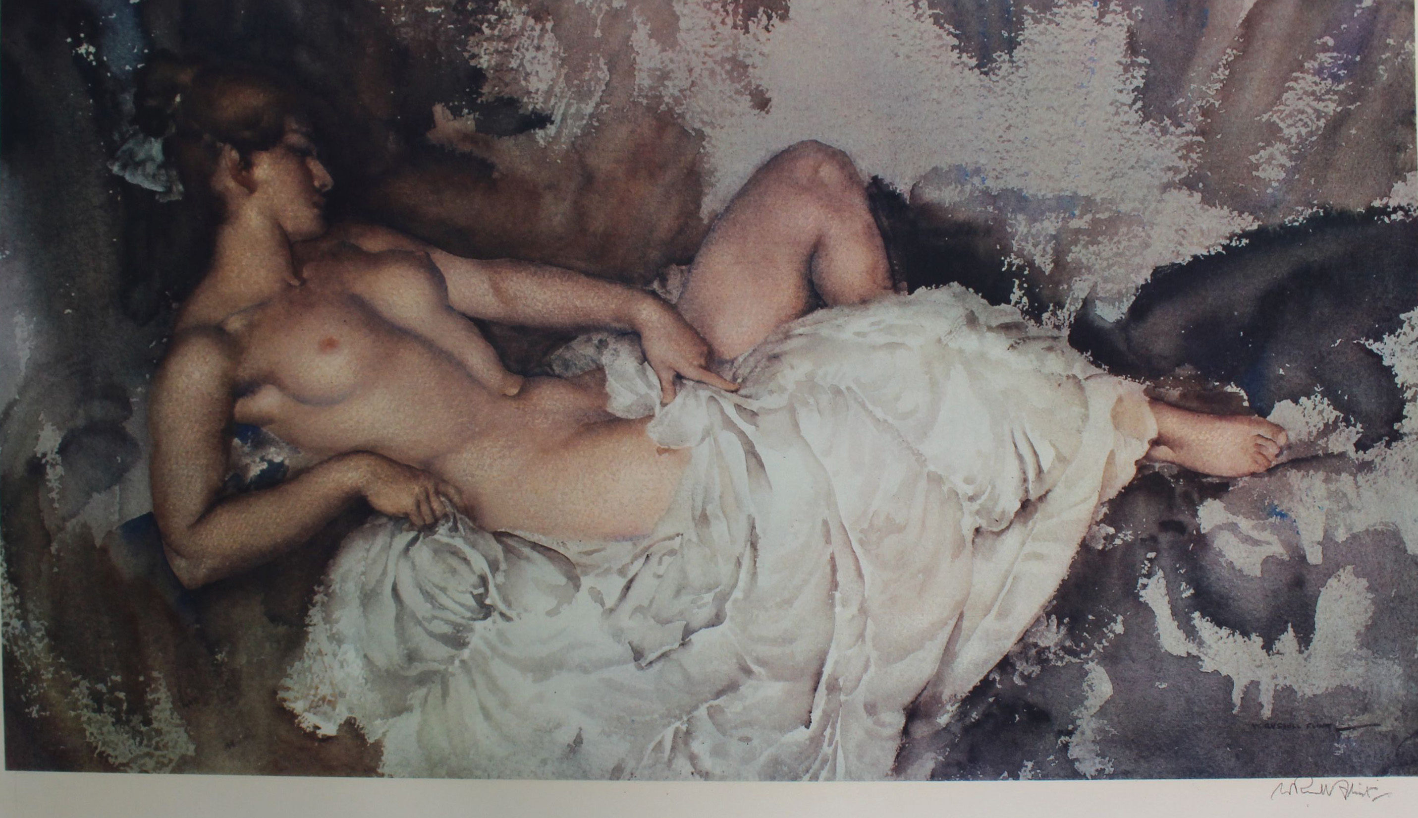 Sir William Russell Flint R.A, P.P.R.W.S. (Scottish, 1880-1969)Reclining NudeColour reproduction