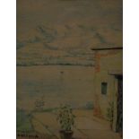 MarevnaMountainous Landscape with Sailing BoatPastel Signed lower left24 x 18.5cm Together with a
