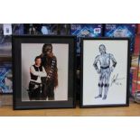 (Star Wars) A collection of signed pictures in frames, mainly from episodes I,II,III, to include