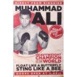 'Float Like a Butterfly, Sting Like a Bee', a framed Muhammad Ali print, 59.5 x 91cm