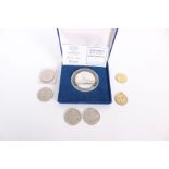 A Concorde last flight commemorative 2oz Sterling Silver coin in fitted case together with some