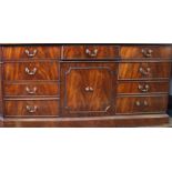 A George III style mahogany filing cabinet 77cm high, 194cm wide