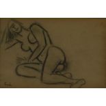 After Constant Permeke (Belgian, 1886-1952)Reclined NudeCharcoal Signed lower left29.5 x