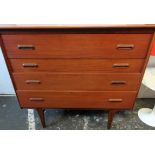 A G-plan type teak chest of drawers 114cm wide and a smaller cabinet