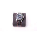 A Breitling Airwolf Raven gentleman's wrist watch, 43.5mm steel case, black rubber bezel to black