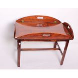 A mahogany butler’s tray, on stand, 84cm