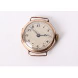 A 9ct gold gentleman's wrist watch, with Swiss made 17-jewel movement, case stamped '375', by V.W. &