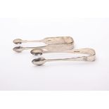Two pairs of sterling silver sugar tongs, Exeter 1826 and London 1841, 3ozt.