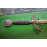 A German WWII Luftwaffe Officer's dress sword, the 26.50 inch blade by Horster of Solingen,