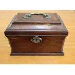 An 18th Century mahogany tea caddy with a later fitted interior, 25cm.