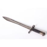 A reproduction Elcho bayonet for a Martini-Henry with extended muzzle ring and saw-back blade