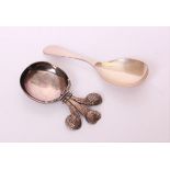 Two Sterling Silver caddy spoons, by David Shaw Silversmiths, London 1981 and J B Chatterley &