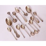 A set of six sterling silver coffee spoons by William Suckling Ltd, Birmingham 1925; together with a