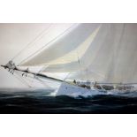 After John Mecray (American, 20th century)'Reaching off Soundings - The Schooner Yacht Coronet'