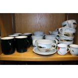 A set of six Poole Pottery coffee cups, and a Highland Pottery Stoneware tea service and other