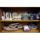 A collection of Victorian and later ceramics, to include a Masons ironstone bowl, meat plate, cheese