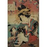 After Utagawa Kunisada (Toyokuni III, 1786-1865)Tattooed Wrestler Block print in colours36 x 24.