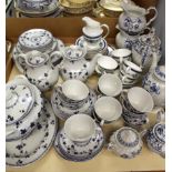 A Royal Doulton 'York Town' part dinner service, together with other blue and white wares.