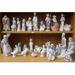 A large collection of Spanish pottery figures to include Nao, Casades and Nadal, (29 pieces)