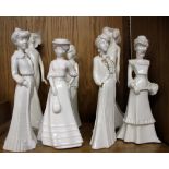 A pair of Royal Doulton 'Images' figures; together with five Spode figures by Pauline Shone (7)