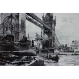 After William Heysham Overend (British, 1851-1898)London BridgePrint Signed lower right16.5 x