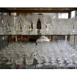 A collection of 20th century glass ware to include champagne flutes etc.