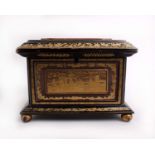 A Lacquer ware Chinese export jewellery casket.