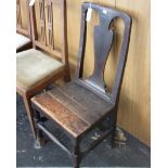 An early oak side chair, with a solid vase splat