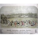 19th century‘Grand National Cricket Match’, Sydney 1857Print, dedicated to J. Fowles 30 x 43cm