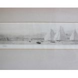 William Lionel Wyllie (English, 1851-1931)'Cowes Week Yacht Racing'Engraving Signed in pencil