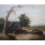 20th century English SchoolFigure in Rural Landscape Oil on board19 x 24cm Together with another oil