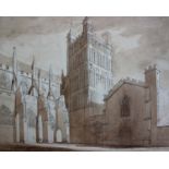 W.J. Boddy (Early 20th century)'The Cloisters - St Albans'Pencil, ink and washSigned, titled and