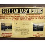 An early 20th Century framed advertising board for 'Pure Sanitary Bedding'