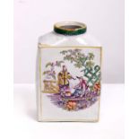 An Oriental porcelain bottle vase with polychrome decoration. 18cm(h)