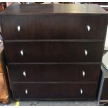 A stained oak chest of four drawers, 110cm wide.