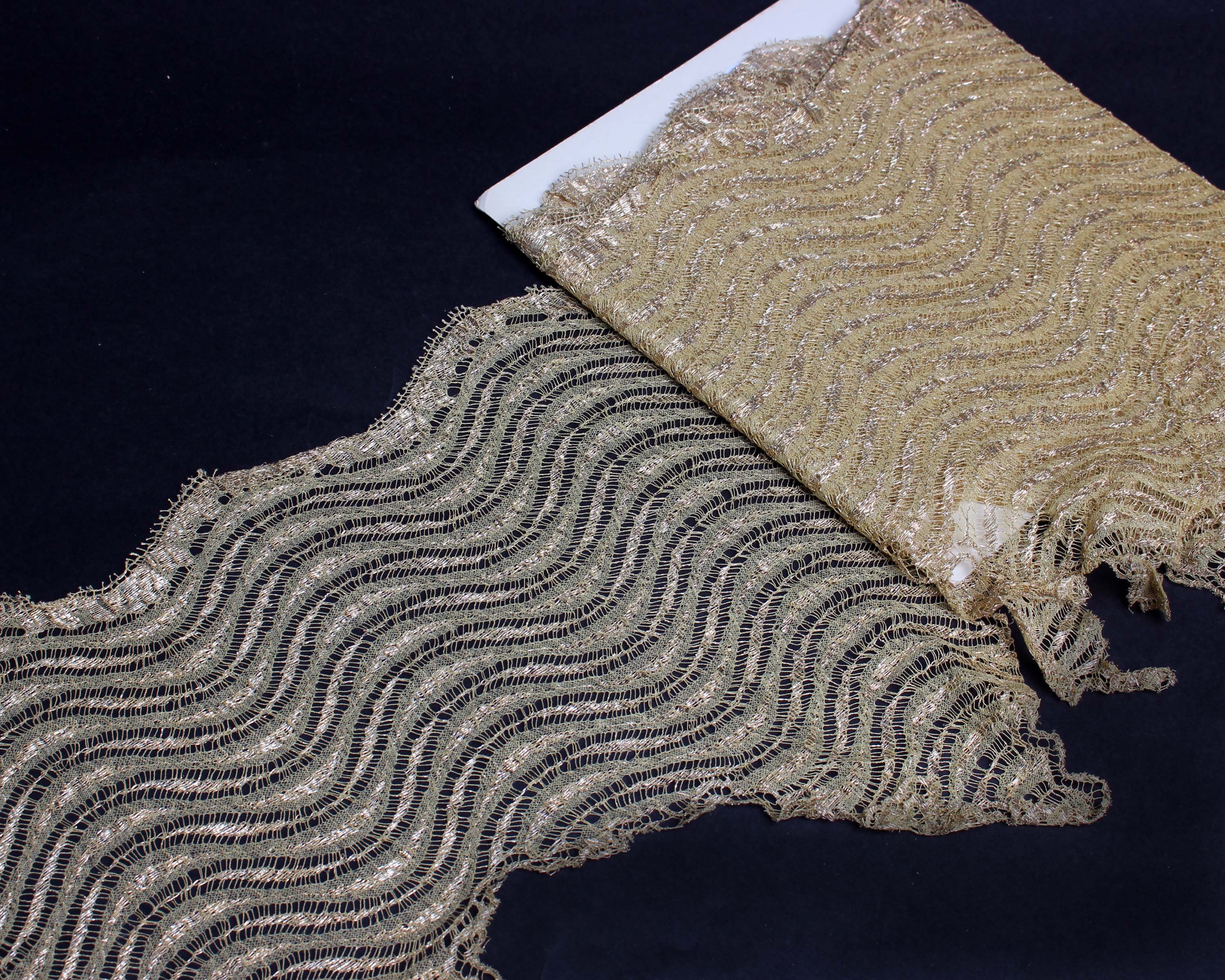 A collection of trimmings, comprising 3 metres early 20th Century French gold metallic lace, 2.6 - Image 2 of 4