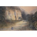 Thomas Henry Gibb (English, b.1833)Figure Gathering Wood WatercolourSigned lower left 'T.H. Gibb'