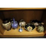 A collection of European and Oriental style ceramics to include a delft vase and an Iznick style