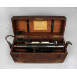 A surveyors level by Stanley, No 10668, 37cm, in original mahogany box with original paper label