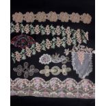 Two and half metres of open work silk trim; Edwardian beaded trim, lace appliqué, embroidered