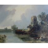 Alfred Montague (British, 1832-1883)View on the SeineOil on board29.5 x 38cm