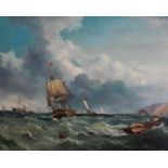 John Jock Wilson (Scottish, 1774-1855)'Skipping off Freshwater, Isle of Wight'Oil on canvasSigned